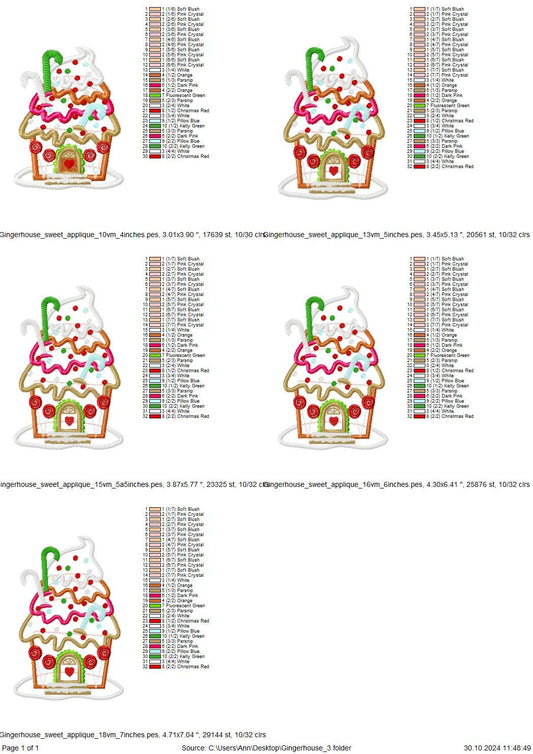 Christmas Gingerbread House Applique