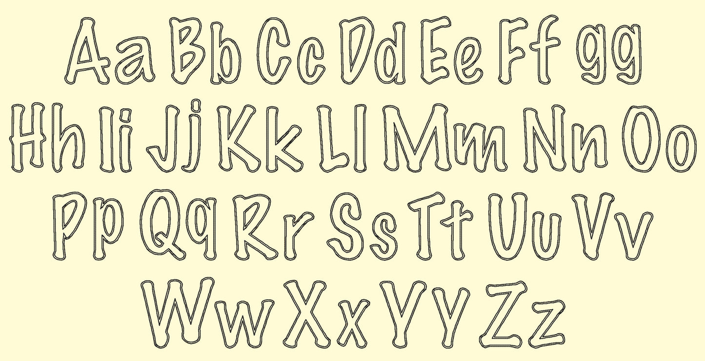 Raggedy Edge Applique Font Robin