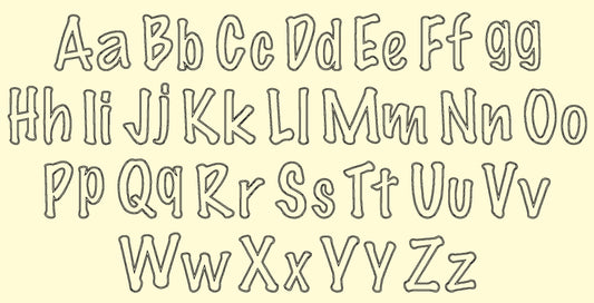 Raggedy Edge Applique Font Robin