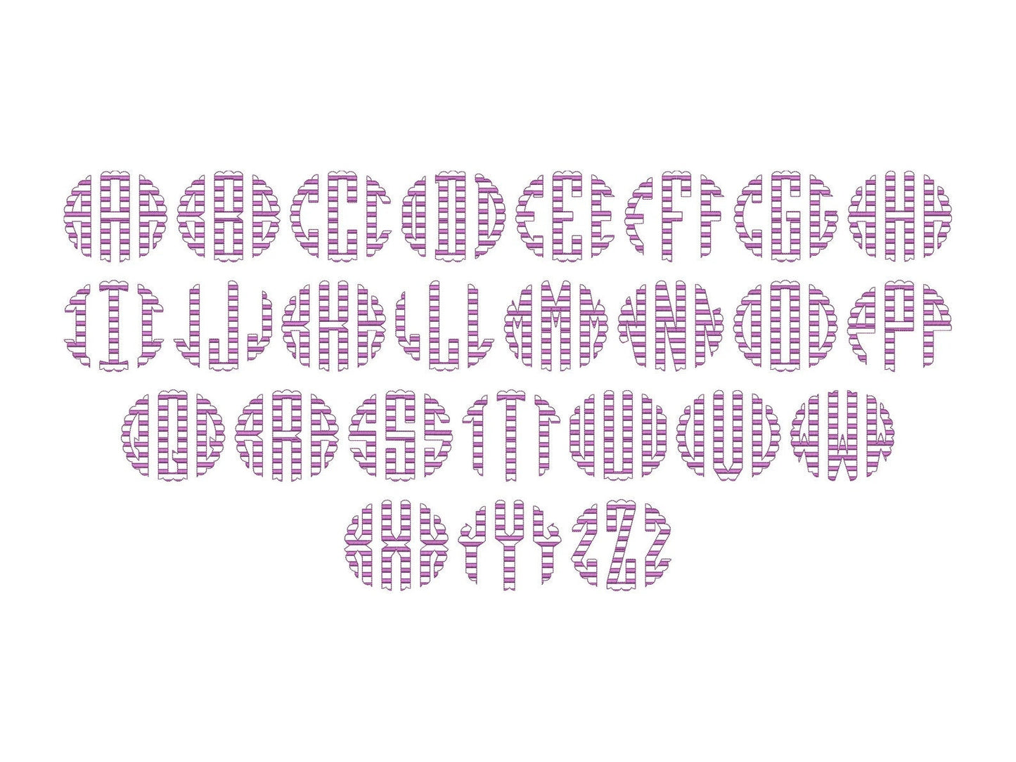 Independence 4th July Scalloped Monogram Font