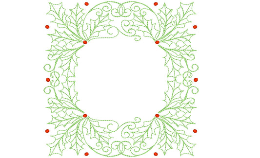 Christmas Holly Circle Monogram