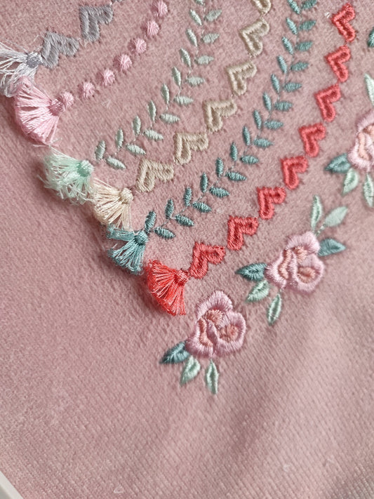 Boho Floral Rainbow with Fringed Tassels