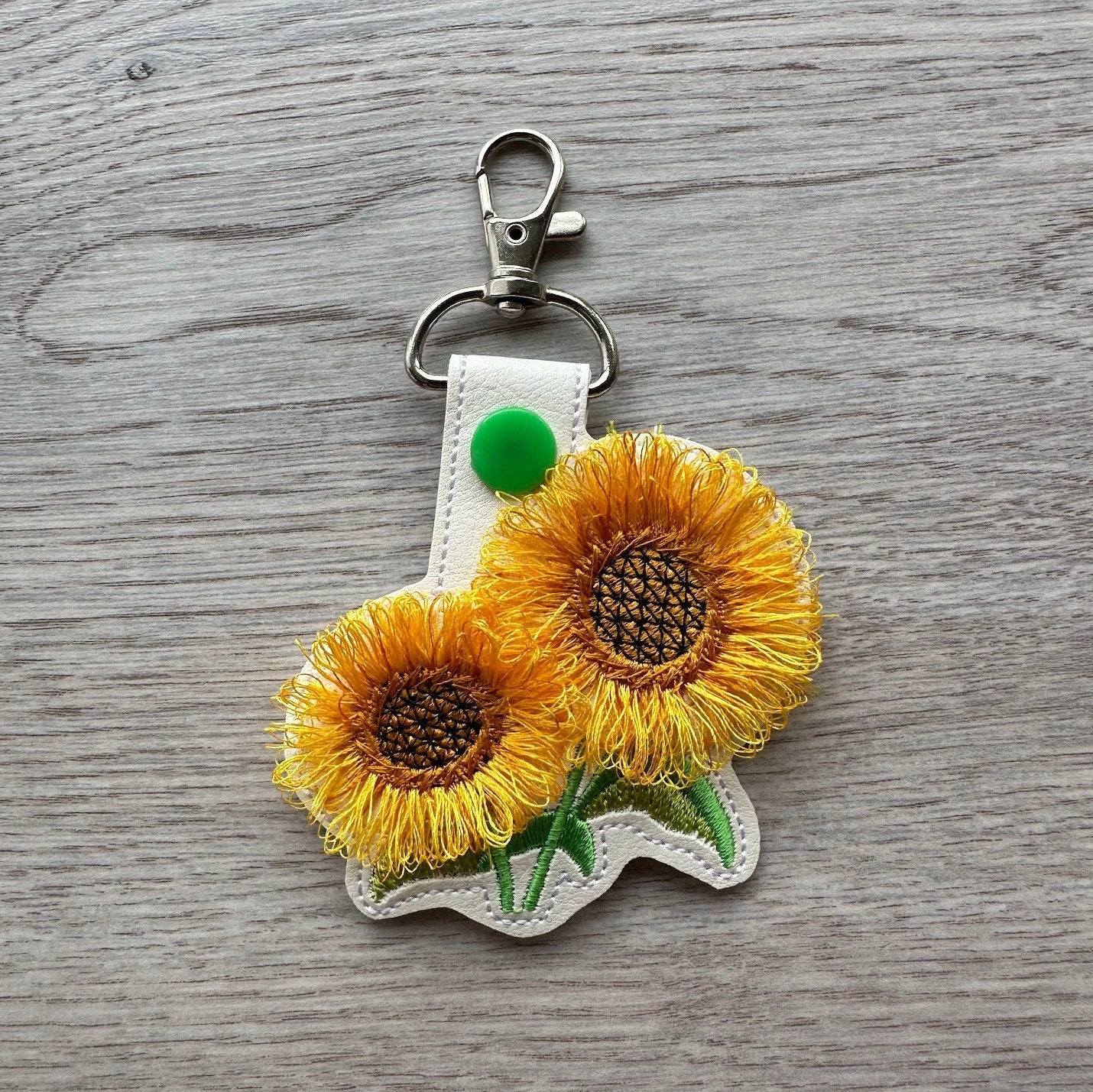 Sunflower Key Fob Snap Tab And Eyelet