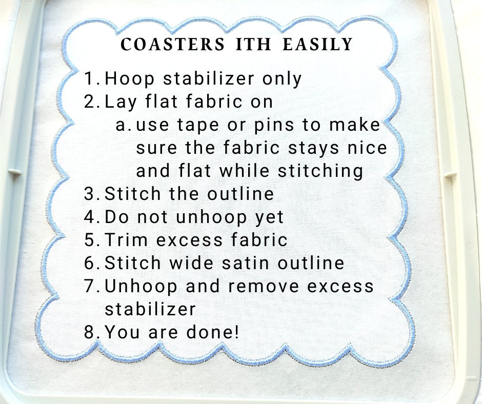 Scalloped Napkin Coaster Doily ITH