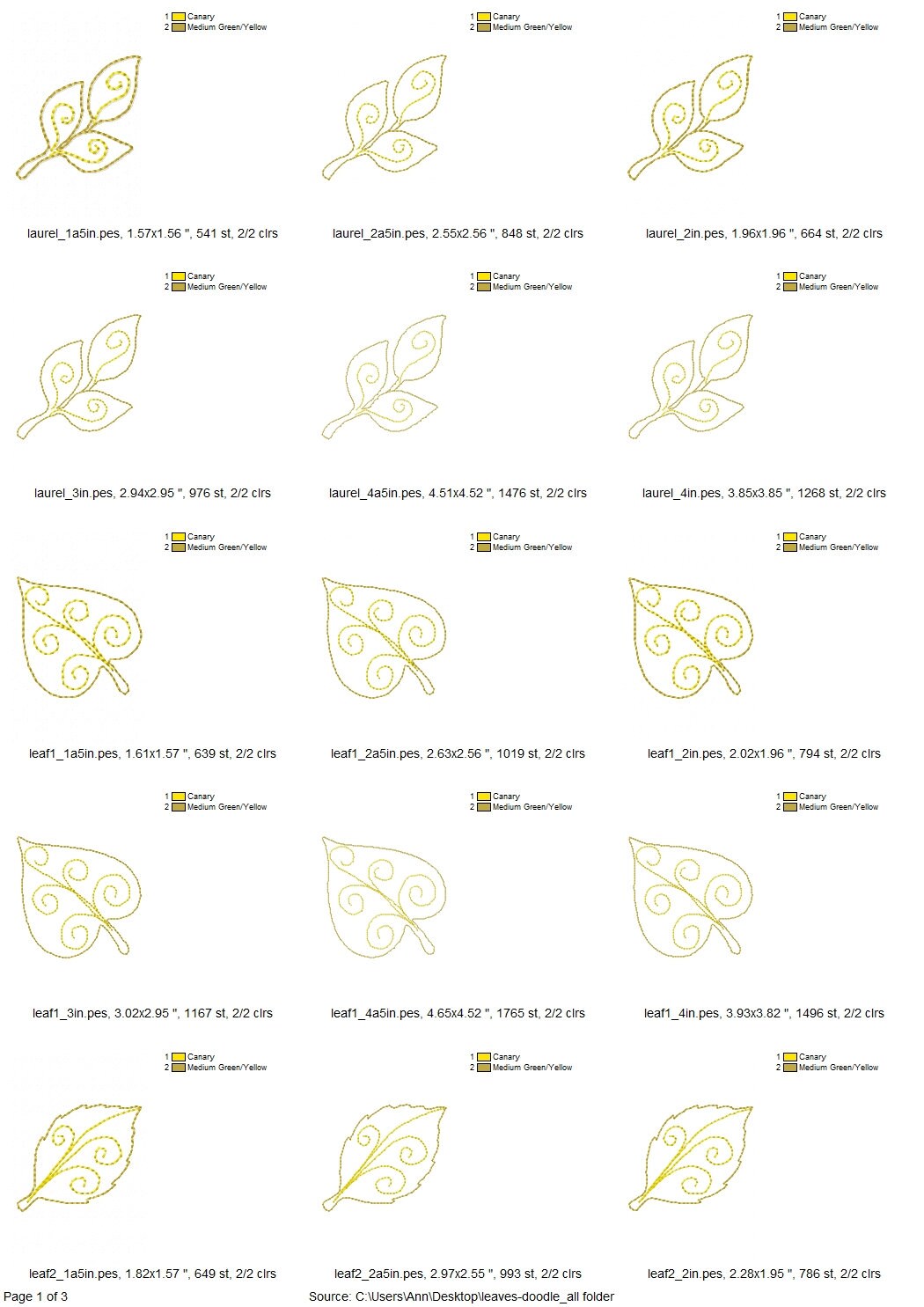 Summer Fall Leaf ITH Set of 7