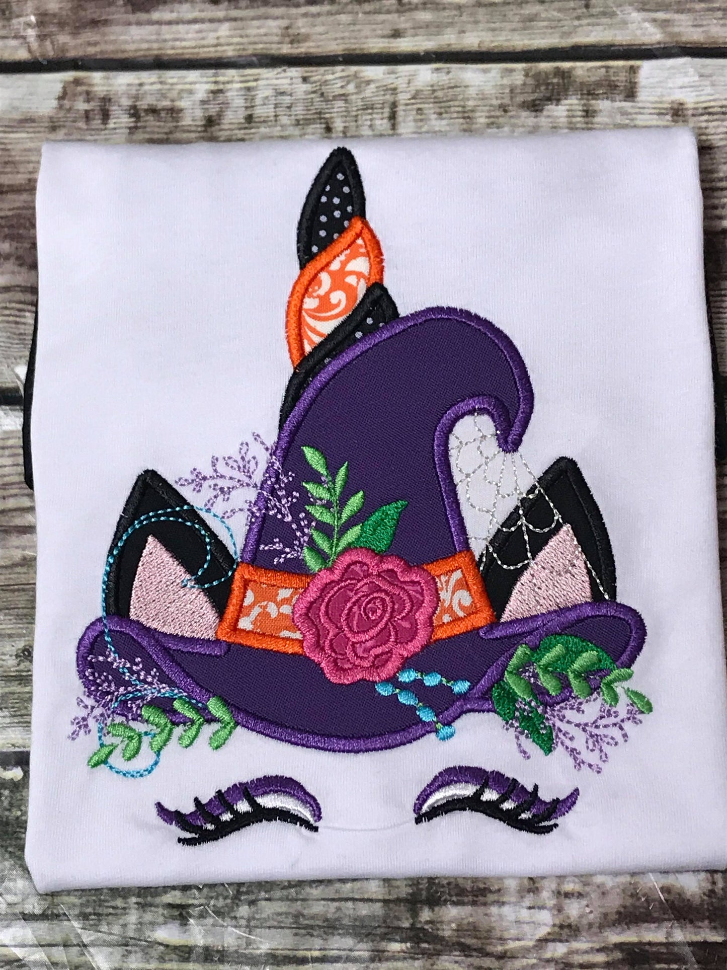 Halloween Unicorn with Witch Hat