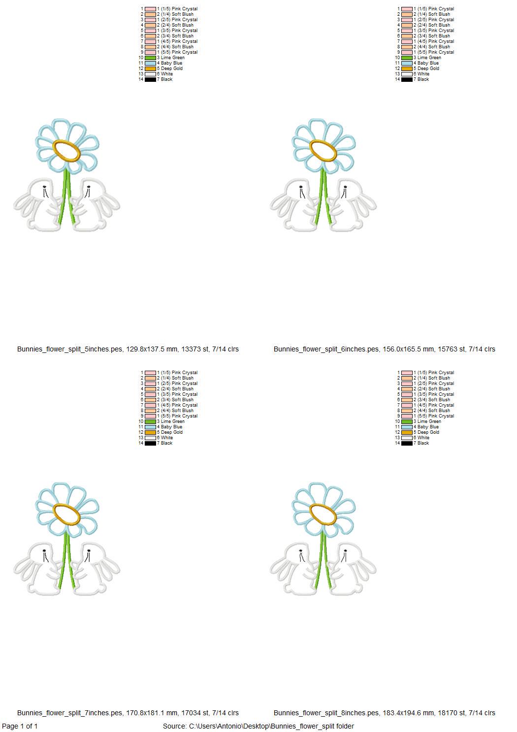 Little Easter Bunnies with Flower