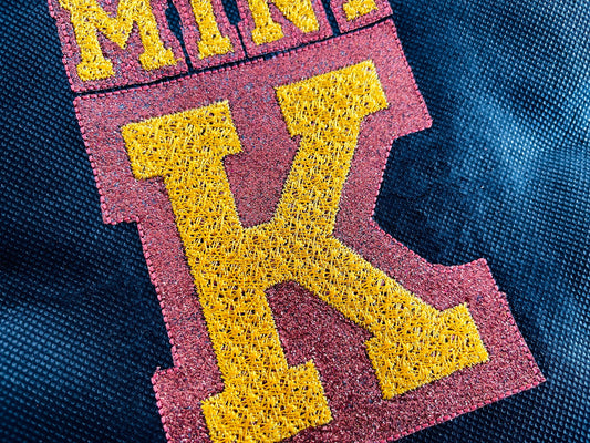 Glitter HTV Vinyl Narrow Athletic Font