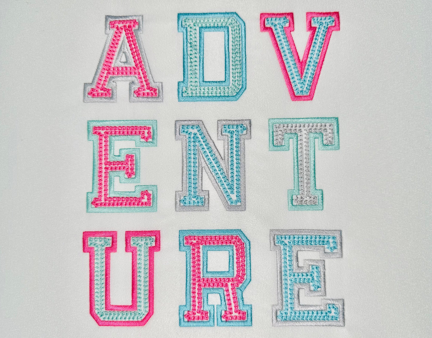 Chain Stitch and Outline Varsity Sport Athletic Font
