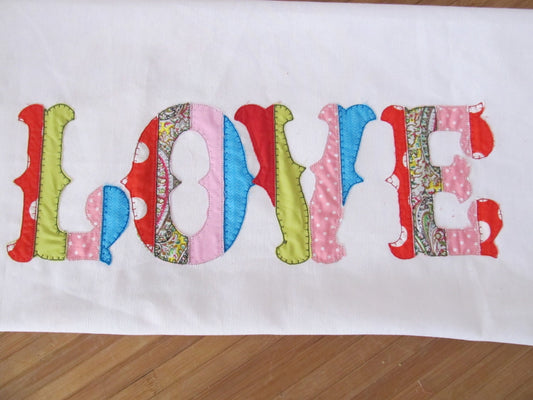 Patchwork Rag Edges Applique Font