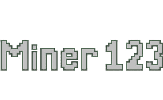 Miner Bricks Pixel Boys Font Applique