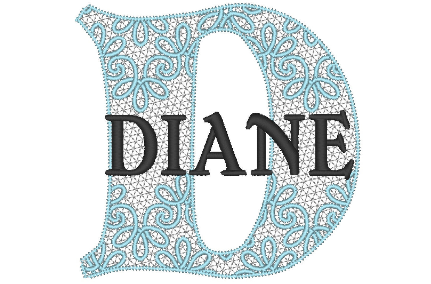 Delicate Lace Split Monogram Font