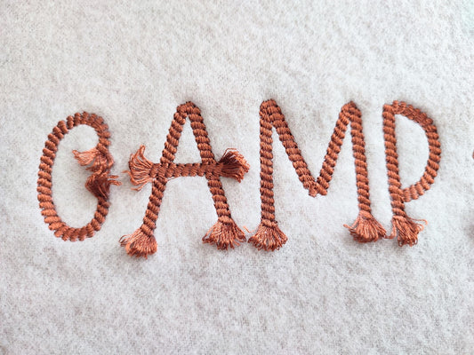 Rope stitch FONT with fringed ends tassel alphabet letters numbers