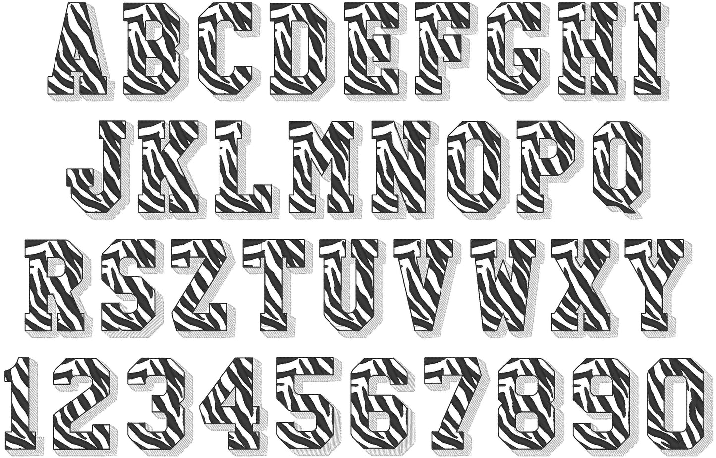 Wild Animal Patterned Font Set of 5