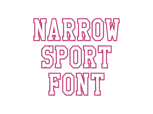 Narrow Varsity Athletic Sport Font Applique