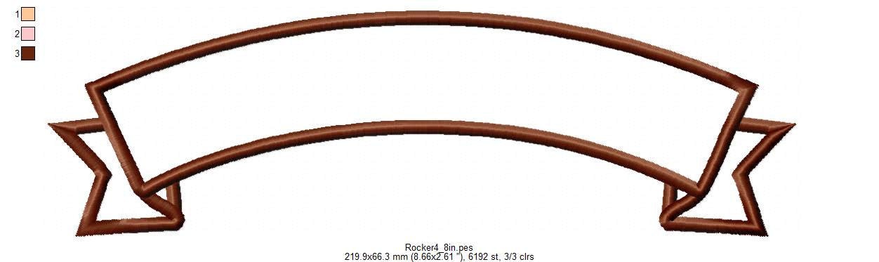 Arc Shape Banner for Rocker Applique