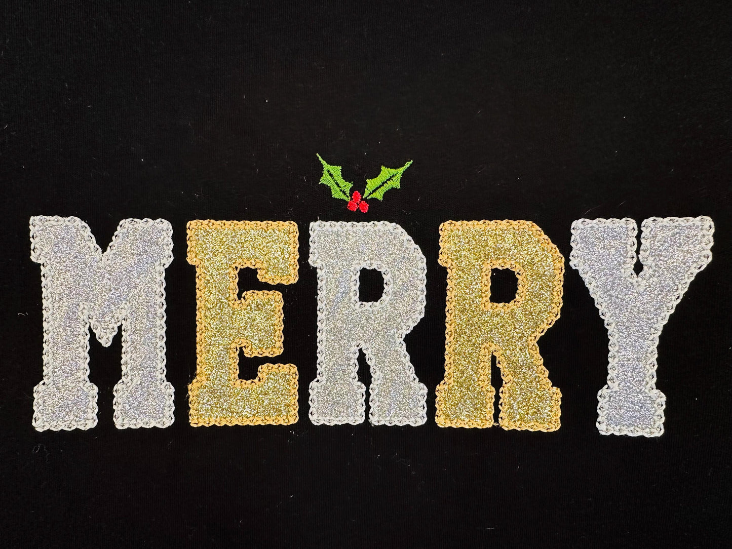 Varsity Font Applique Diamond Stitch Outline