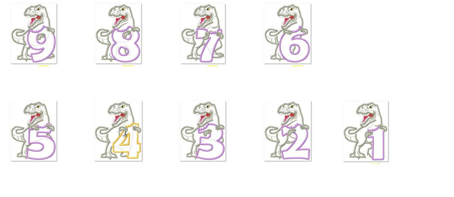 T-Rex Indominus Dinosaur and Birthday Numbers