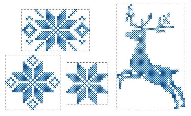 Christmas Reindeer and Snowflake Set of 3