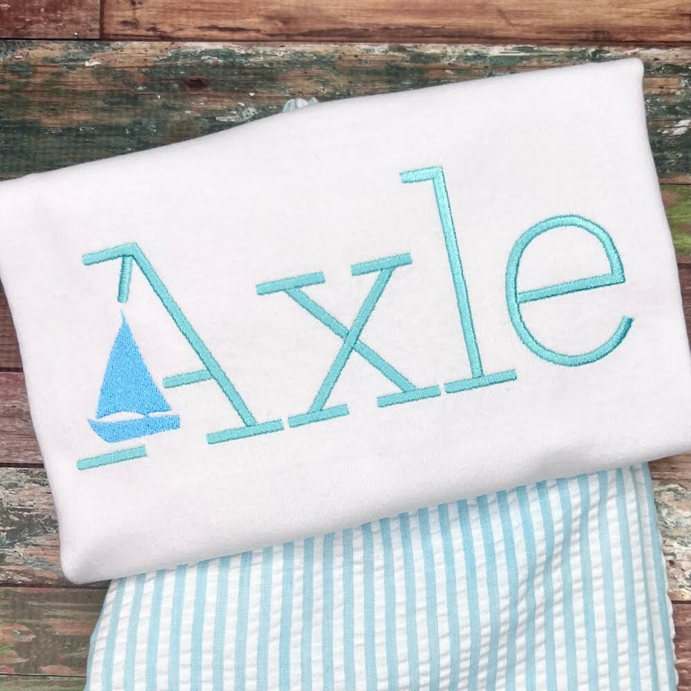 Satin Stitch Mini Boat Font