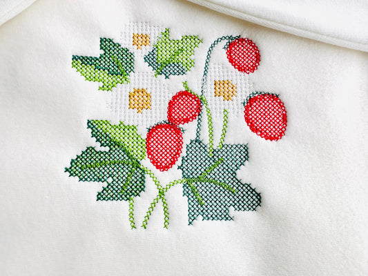 Cross stitch Strawberry Wild Strawberries woodland forest garden