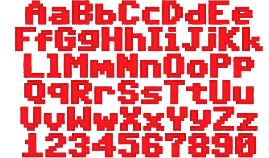 Miner Bricks Pixel Font Applique