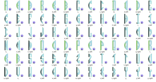 Iridescent Chevron Circle Monogram Font