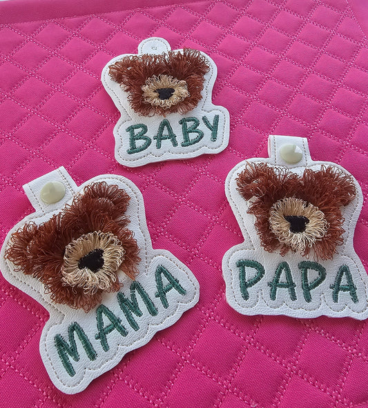 Mama Bear Papa Bear And Baby Keychain