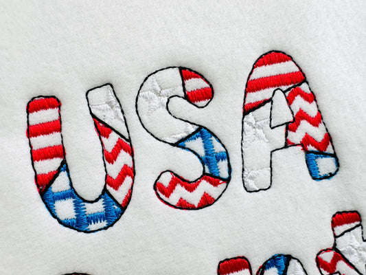 Patchwork Usa Flag Patterned Font
