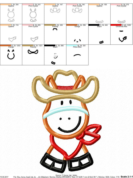 Little Cowboy Horse Boy Applique