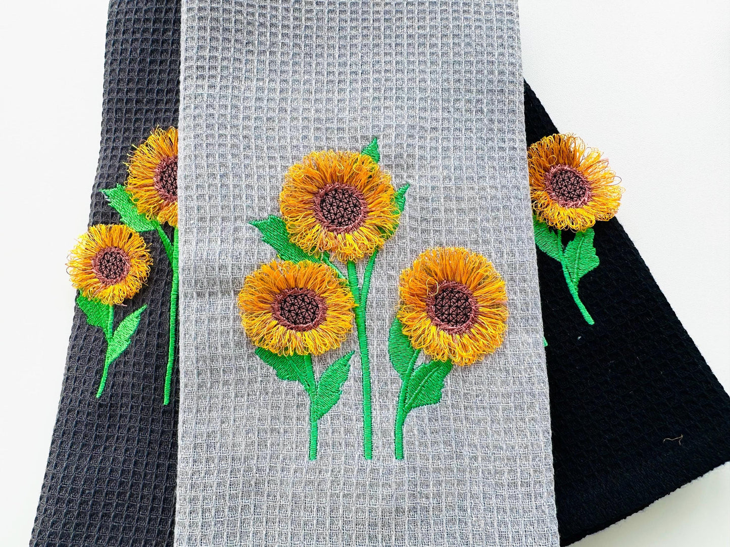 Three Fringed Sunflower Stems