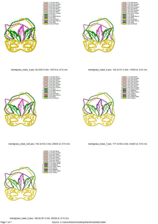 Mardi Gras Mask Applique