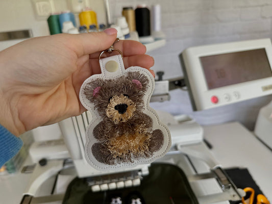 Fringed Teddy Bear Keychain