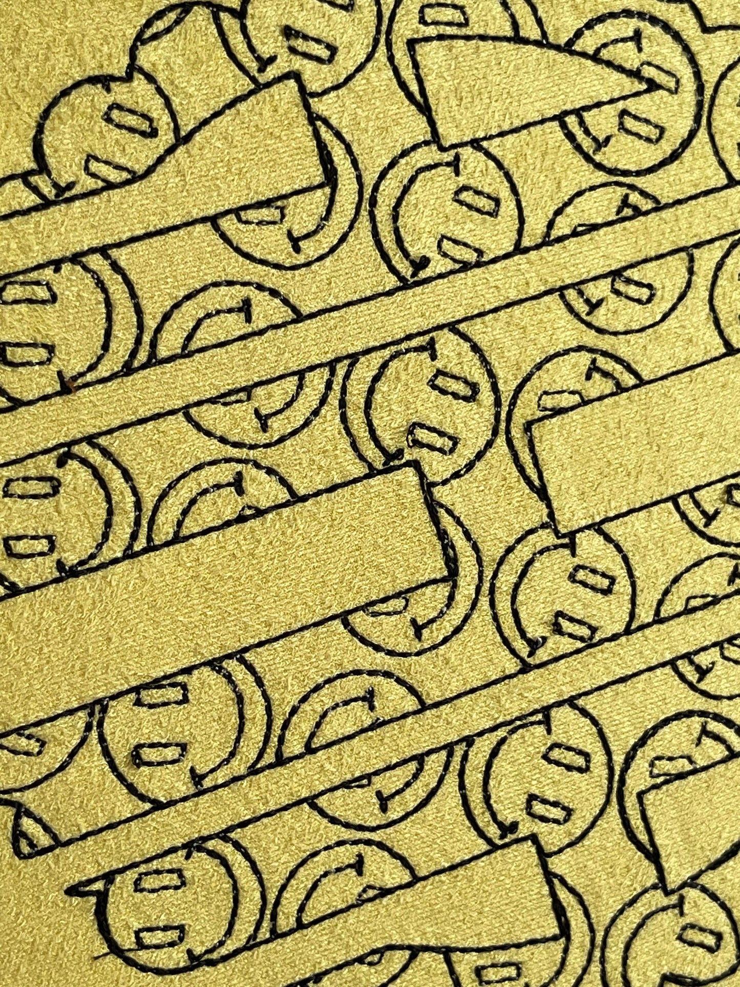 Happy Face Patterned Circle Monogram