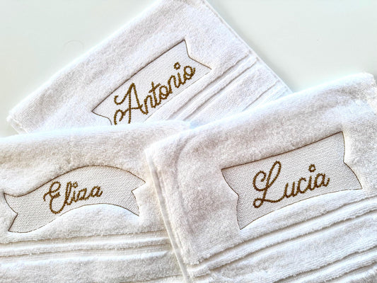 Embossed Banner Shape Set for Terry Towel