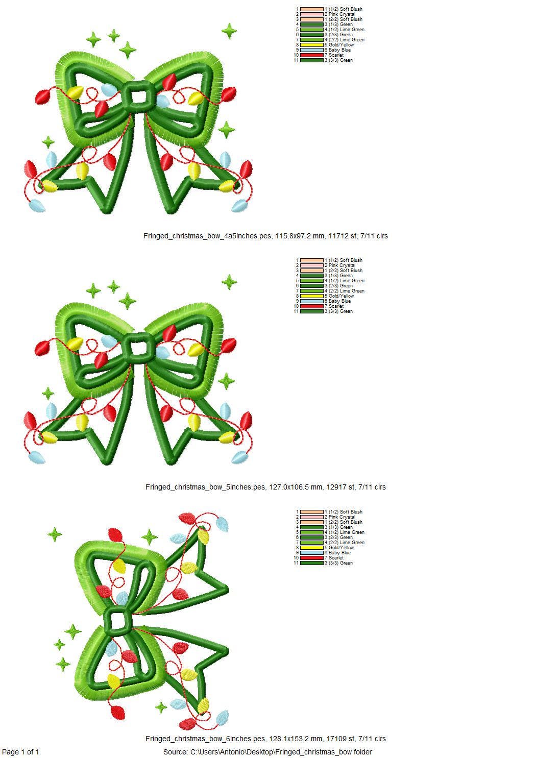 Fringed Bow and Christmas Lights