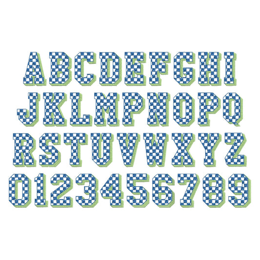 Checkered Patterned Block Shadow Font