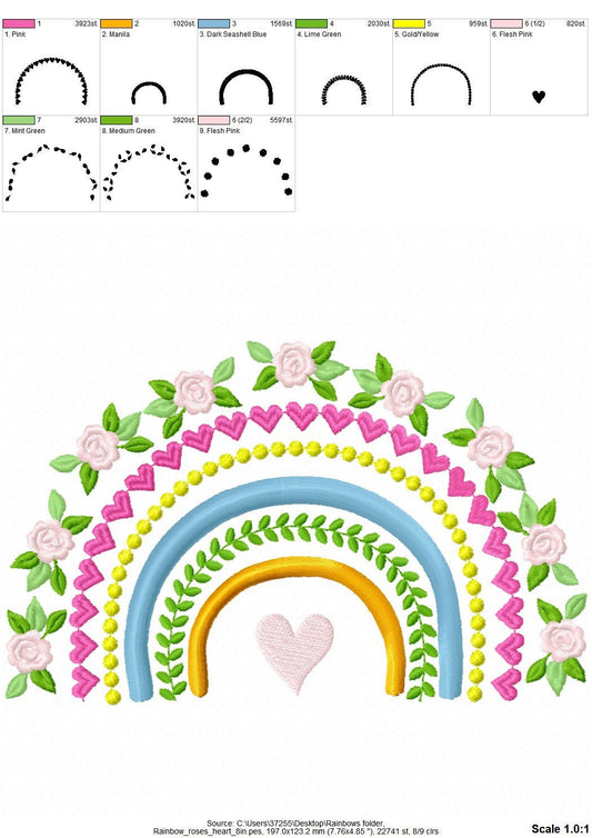 Shabby Chic Rose Rainbow