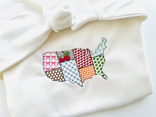 Patchwork USA States patterned US outline silhouette United States of