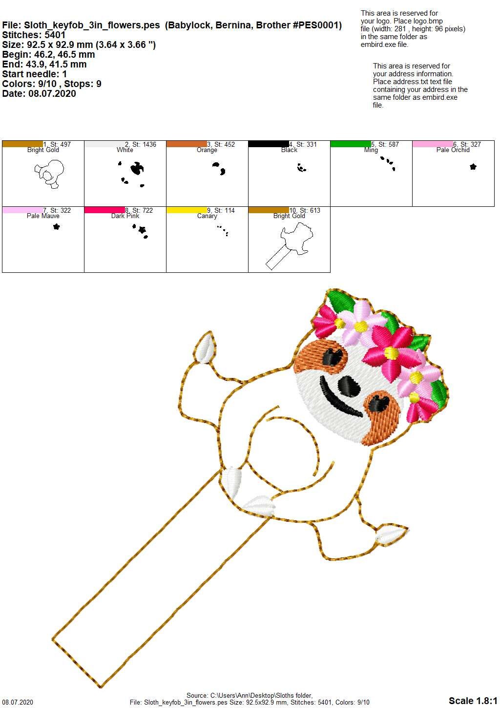 Sloth Floral Crown Feltie