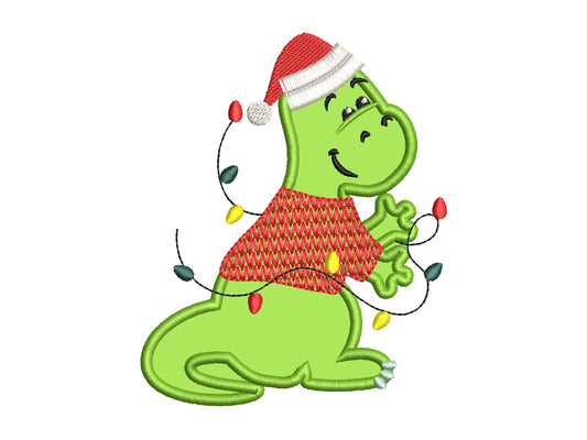 Little Christmas Dinosaur Applique