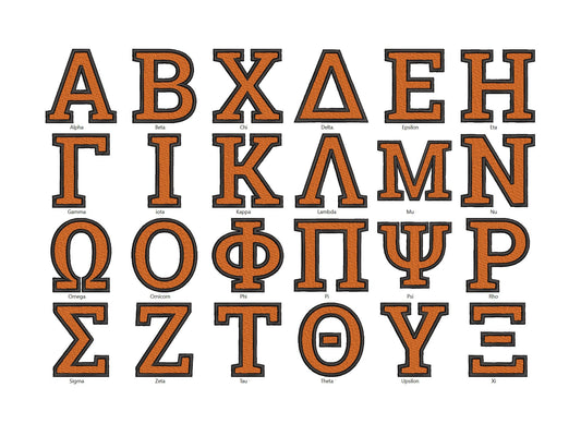 Fill Stitch Sororities Greek Font