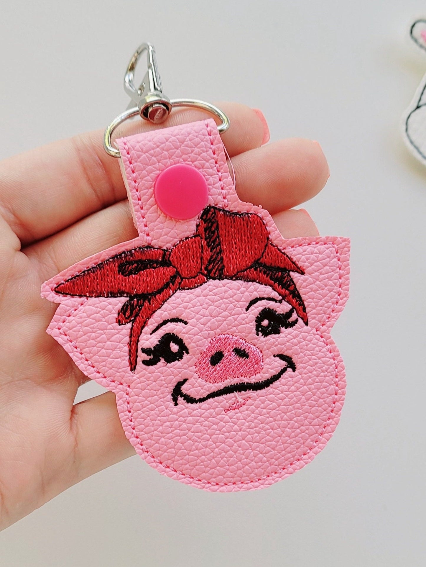 Pig With Bandanna Keychain