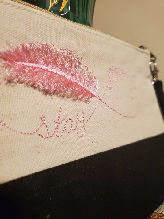 Stay Strong Fringed Feather machine embroidery designs bold Saying