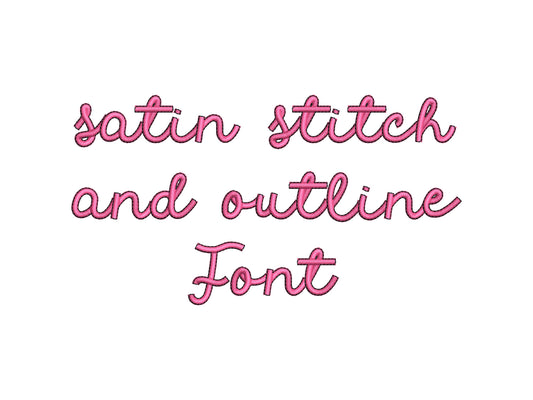 Satin Stitch and Outline Handwritten Font Barb