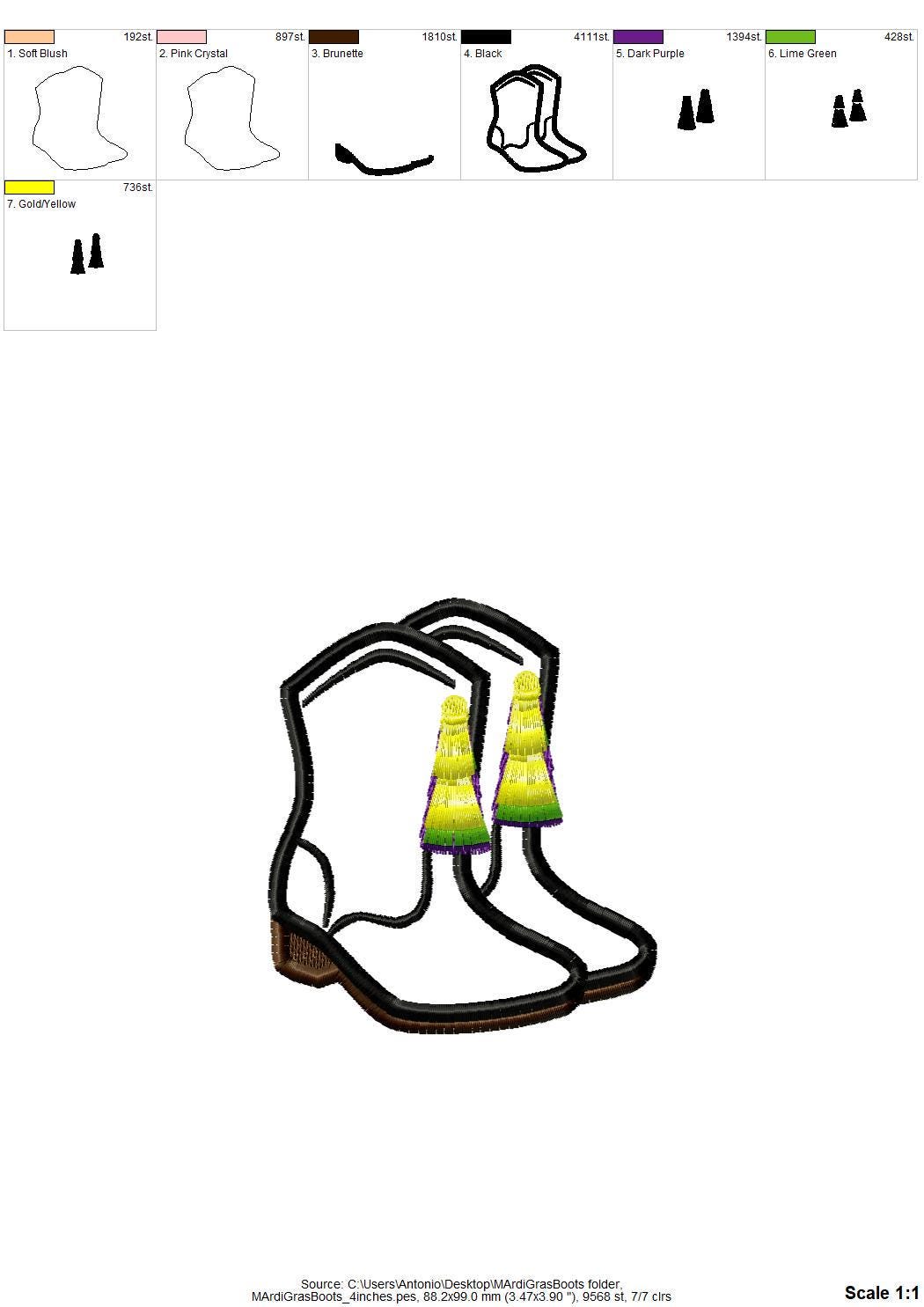 Fringed Mardi Gras Boots Festival Carnival