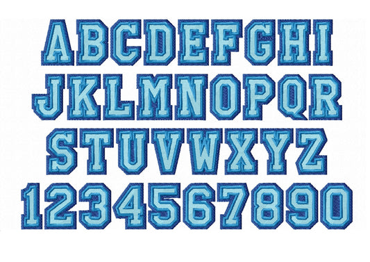 3-Color Mini Varsity Collegiate Fill Font