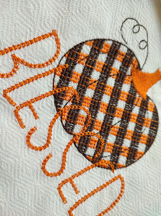 Fall Thanksgiving Pumpkin Kitchen Towel Set