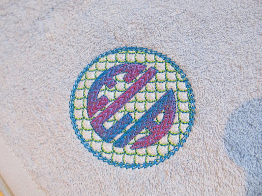 Iridescent Circle Monogram Font and Frame