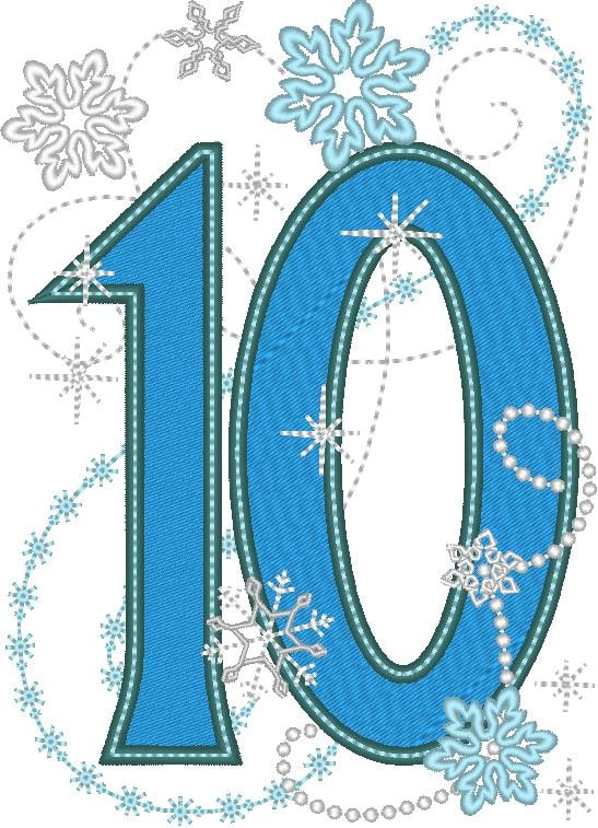 Frozen Snowflake Birthday Numbers